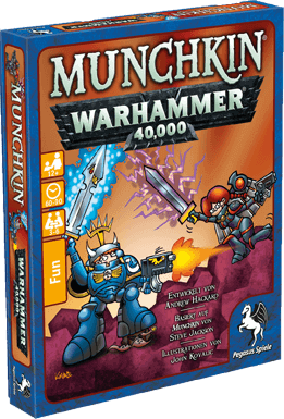 Spieleschachtel des Kartenspiels "Munchkin - Warhammer 40.000" vom Pegasus Verlag