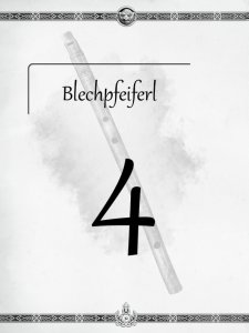 Überschrift des vierten Kapitels Blechpfeiferl aus dem "Midgard-Schandmaul-Band 1 - Wahre Helden" des DDD Verlages