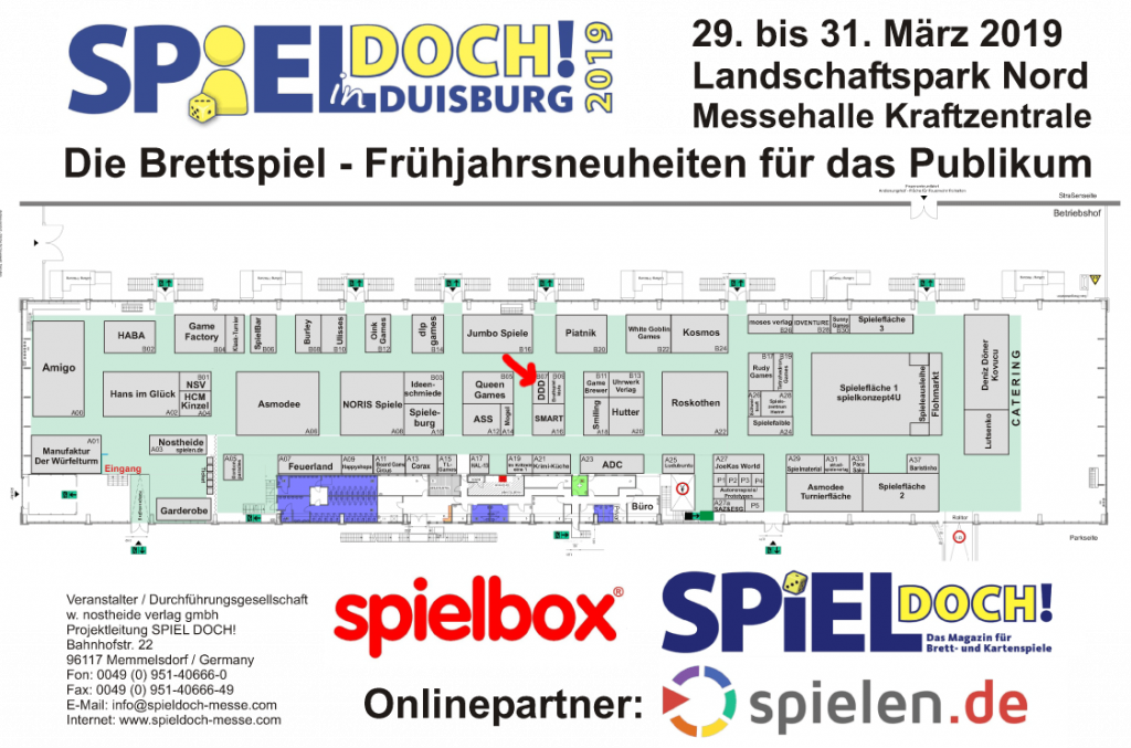 Der Stand des DDD Verlags auf der Spiel Doch 2019 in Duisburg