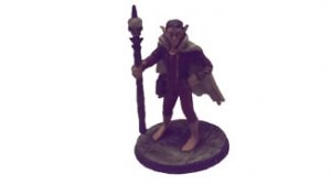 Heroforge Figur der Schwarzalbin Azaril Frontansicht