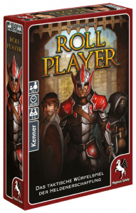Spieleschachtel des Brettspiels "Roll Player" vom Pegasus Verlag