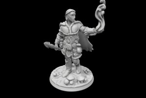 Heroforge Model des Zauberers Tineke Frontansicht