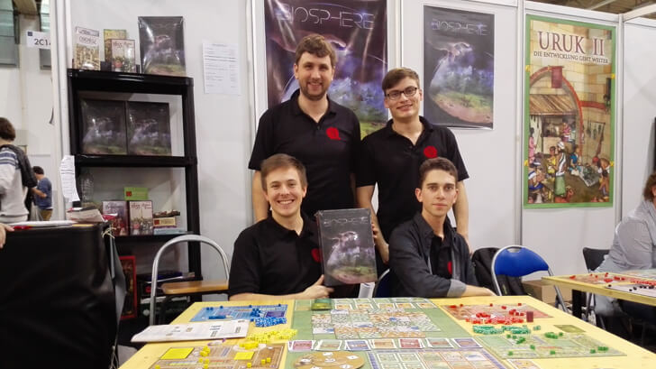 Die Autoren des Brettspiels Biosphere auf der Spiel 17 in Essen