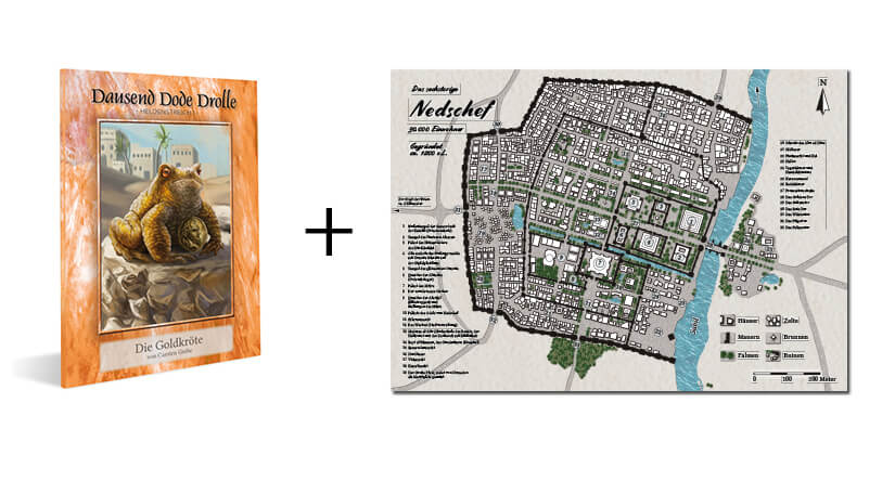Goldkroete Bundle02 Produktbild Midgard Abenteuer Die Goldkröte plus Stoffkarte Nedschef